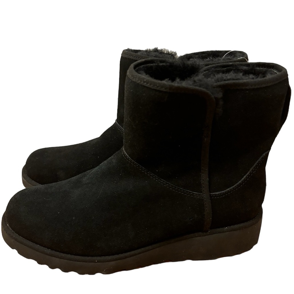UGG Kristin Mini Wedge Black Boots size 8 New